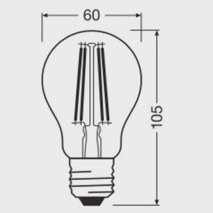 OSRAM LED lamp druppel E27 5,9 W gloeidraad 2.700K dimbaar
