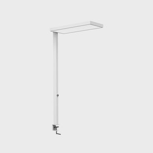 LED klemlamp MAULjura, wit, aluminium, dimbaar, 100 cm