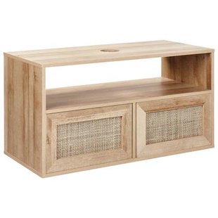 Beliani-ROSELL-Hangende wastafelkast-Lichthout-86 x 45 cm-Vezelplaat