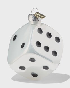 HEMA Kersthanger 7cm glas dobbelsteen