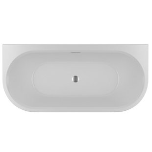 Ligbad Halfvrijstaand Riho Desire B2W Back To Wall 180x84x60 Acryl Mat Wit met LED Verlichting Incl. Sifon & Pootset