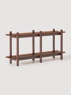 Wandrek Alex van eikenhout met glazen planken