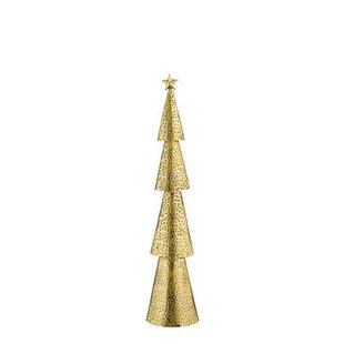 House of Seasons Kerstboom - L14,5 x B8 x H68 cm - Metaal - Goud