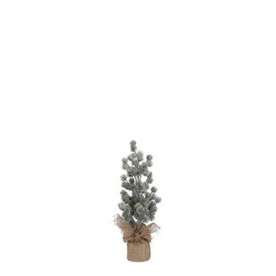 House of Seasons Kunstkerstboom in Jute - H45 x Ø23 cm - Groen Frosted