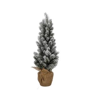 House of Seasons Kunstkerstboom in Jute - H60 x Ø30 cm - Groen Frosted