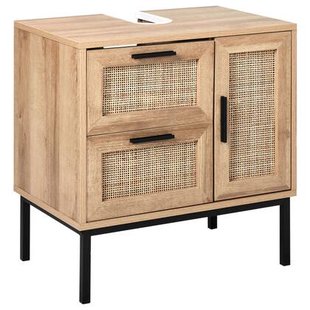 Beliani - ROSELL - Staande wastafelkast - Lichthout - Vezelplaat