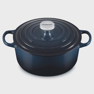 Le Creuset - Braadpan Rond in Geëmailleerd Gietijzer - Nuit - 28 cm