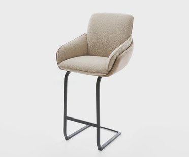 DELIFE Barkruk Luan-Flex vrijstaand vlak metaal mix materiaal mud pocketvering