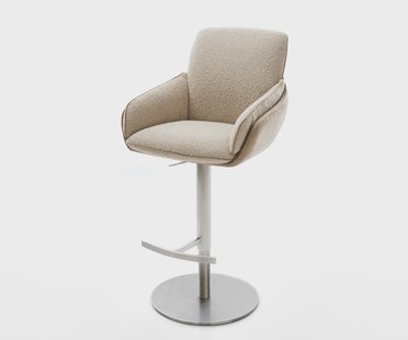 DELIFE Barkruk Luan-Flex draaivoet in hoogte verstelbaar rvs materiaalmix mud draaibaar pocketvering