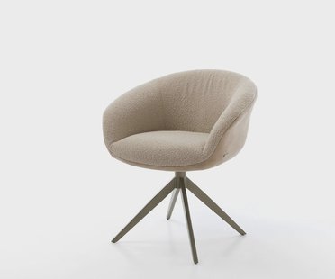 DELIFE Draaistoel Vinka-Flex met armleuning materiaalmix mud kruisframe breed afwerking met titanium 360° draaibaar rocker-functie pocketveer kern