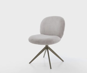 DELIFE Draaistoel Nube-Flex koord zilver grijs kruisframe breed afwerking met titanium 360° draaibaar rocker-functie pocketveer kern