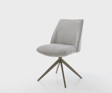 DELIFE Draaistoel Elso-Flex koord zilver grijs kruisframe breed afwerking met titanium 360° draaibaar rocker-functie pocketveer kern