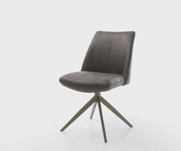 DELIFE Draaistoel Elso-Flex microvelours antraciet vintage kruisframe breed afwerking met titanium 360° draaibaar rocker-functie pocketveer kern