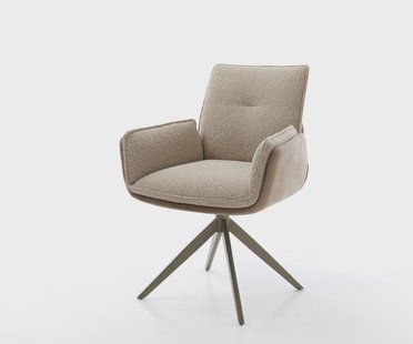 DELIFE Draaistoel Nela-Flex microvelours mud vintage kruisframe breed afwerking met titanium 360° draaibaar rocker-functie