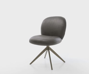 DELIFE Draaistoel Nube-Flex microvelours antraciet vintage kruisframe breed afwerking met titanium 360° draaibaar rocker-functie pocketveer kern