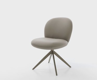 DELIFE Draaistoel Nube-Flex echt leer mud kruisframe breed afwerking met titanium 360° draaibaar rocker-functie pocketveer kern