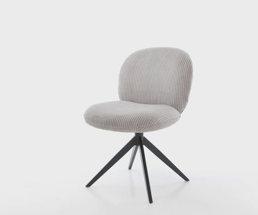 DELIFE Draaistoel Nube-Flex koord zilver grijs kruisframe breed zwart 360° draaibaar rocker-functie pocketveer kern