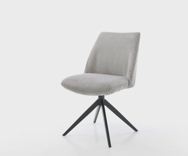 DELIFE Draaistoel Elso-Flex koord zilver grijs kruisframe breed zwart 360° draaibaar rocker-functie pocketveer kern