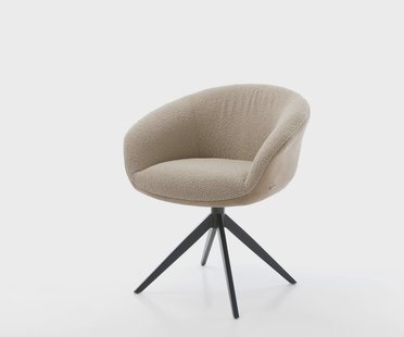 DELIFE Draaistoel Vinka-Flex met armleuning materiaalmix mud kruisframe breed zwart 360° draaibaar rocker-functie pocketveer kern