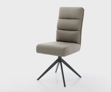 DELIFE Draaistoel Pela-Flex echt leer mud kruisframe breed zwart 360° draaibaar rocker-functie pocketveer kern