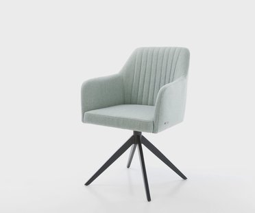 DELIFE Draaistoel Greg-Flex stripes mint kruisframe breed zwart 360° draaibaar rocker-functie