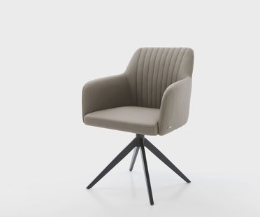 DELIFE Draaistoel Greg-Flex echt leer mud kruisframe breed zwart 360° draaibaar rocker-functie pocketveer kern