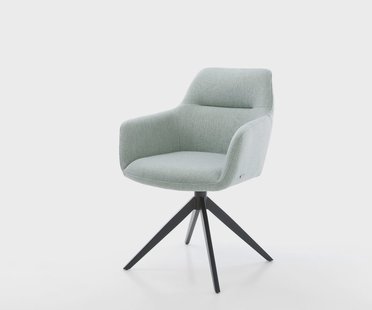 DELIFE Draaistoel Pejo-Flex stripes mint kruisframe breed zwart 360° draaibaar rocker-functie