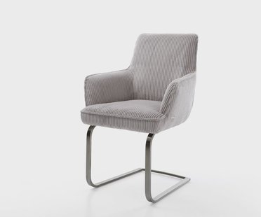 DELIFE Sledemodel Heira-Flex met armleuning koord zilver grijs sledemodel vlak grafiet pocketveer kern