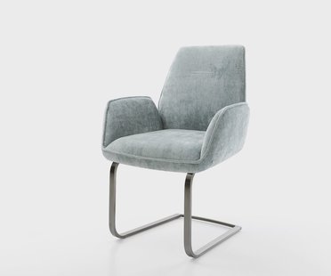 DELIFE Sledemodel Zoa-Flex chenille pastelblauw sledemodel vlak grafiet pocketveer kern