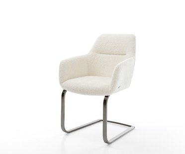 DELIFE Sledemodel Pejo-Flex bouclé wit sledemodel vlak grafiet pocketveer kern