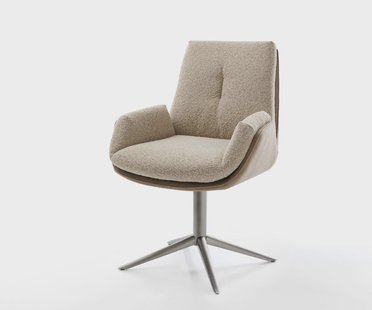 DELIFE Draaistoel Clea-Flex microvelours mud kruispoot grafiet 360° draaibaar rocker-functie