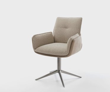 DELIFE Draaistoel Nela-Flex microvelours mud kruispoot grafiet 360° draaibaar rocker-functie