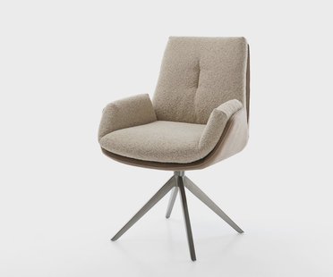 DELIFE Draaistoel Clea-Flex microvelours mud kruisframe breed grafiet 360° draaibaar rocker-functie