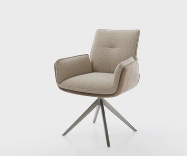 DELIFE Draaistoel Nela-Flex microvelours mud kruisframe breed grafiet 360° draaibaar rocker-functie