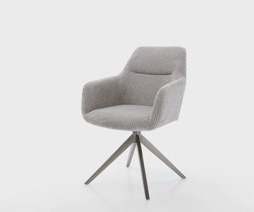 DELIFE Draaistoel Pejo-Flex koord zilver grijs kruisframe breed grafiet 360° draaibaar rocker-functie pocketveer kern