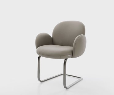 DELIFE Sledemodel Nube-Flex met armleuning echt leer mud sledemodel vlak grafiet pocketveer kern