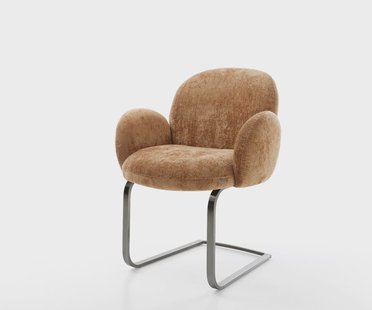 DELIFE Sledemodel Nube-Flex met armleuning chenille roest sledemodel vlak grafiet pocketveer kern