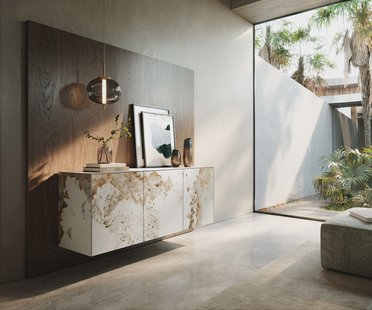 DELIFE Dressoir Cuor 150 cm Keramiek Minas Melange Wit-beige 3 Deuren Zwevend