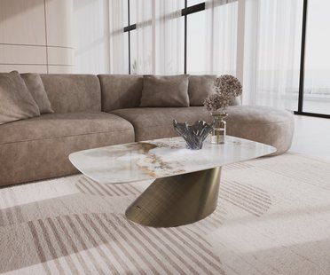 DELIFE Salontafel Edge Boot 120x70 cm keramiek Minas Melange Conis metallic goud