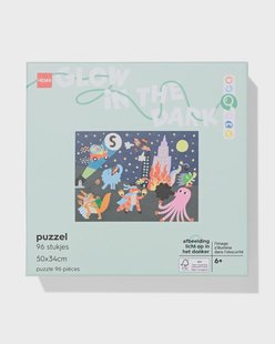 HEMA Puzzel 50x34cm glow in the dark 96 stukjes