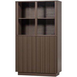 WOOOD Nova Lage Vitrinekast - Grenen - Truffel Bruin - 172x102x40
