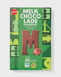 HEMA Chocoladeletter melk hazelnoot M 140g
