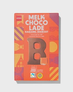 HEMA Chocoladeletter melk karamel zeezout B 135g