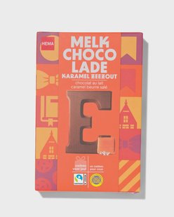 HEMA Chocoladeletter melk karamel zeezout E 135g