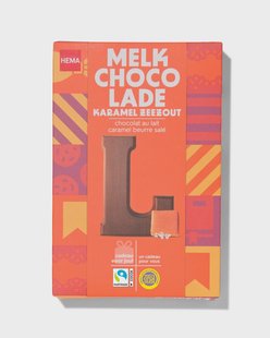 HEMA Chocoladeletter melk karamel zeezout L 135g