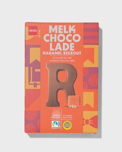 HEMA Chocoladeletter melk karamel zeezout R 135g
