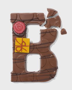 HEMA Handgedecoreerde chocoladeletter melk B 180g