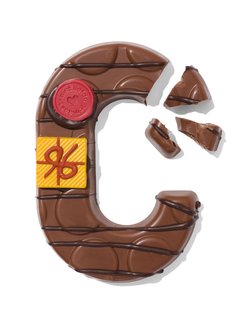 HEMA Handgedecoreerde chocoladeletter melk C 180g