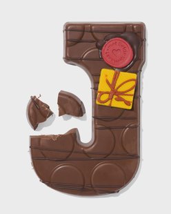 HEMA Handgedecoreerde chocoladeletter melk J 180g