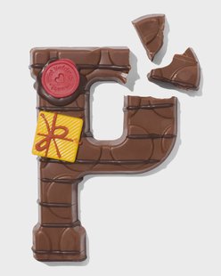 HEMA Handgedecoreerde chocoladeletter melk P 180g